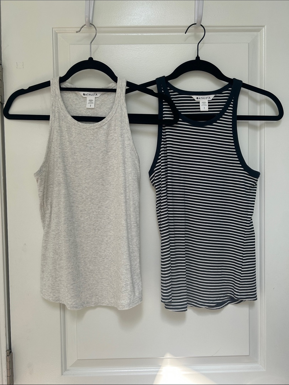 Two Athleta Signature Rib Tank Tops